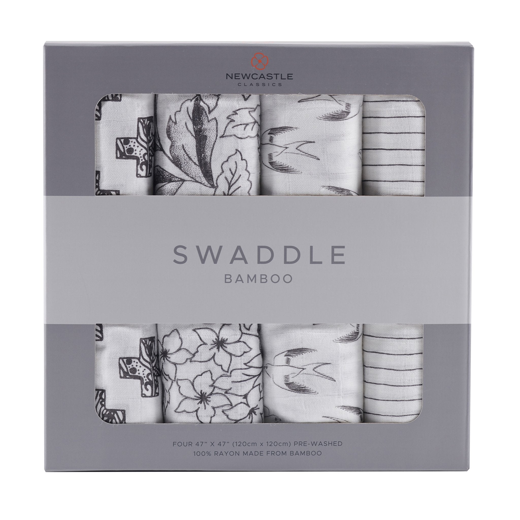 Muslin Baby Swaddle Set (4-Pack, Breathable & Bamboo)